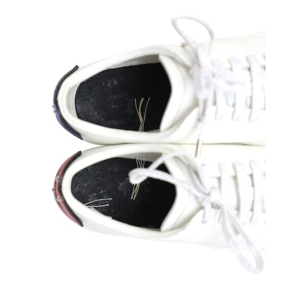 Saint Laurent Lips Classic Court Sneakers in White Leather